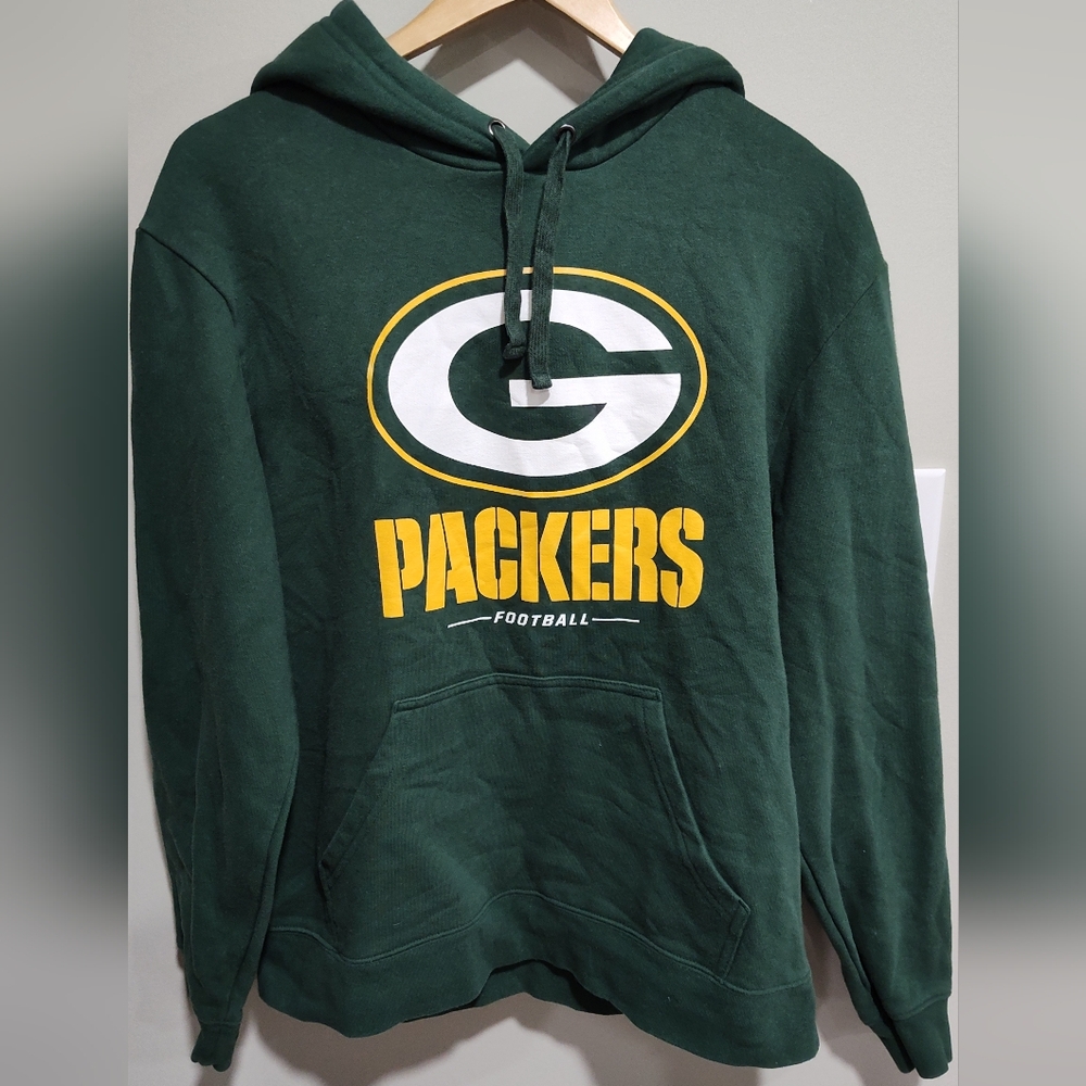 Fanatics Pro Line Green Bay Packers Logo Hooded Sweatshirt Hoodie Men's Size L
